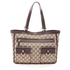 Saco Tote Gucci Abbey GG Canvas