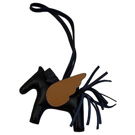 Hermès Pégase Charm in pelle Nero e Tan