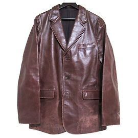 Autre Marque Chaqueta entallada de cola única de cuero de caballo Y's para hombre