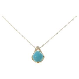 Autre Marque Collana Au750 Turchese e Diamanti