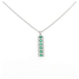 Autre Marque Collana in Smeraldo e Diamanti Pt900 Pt850