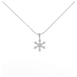 Autre Marque Collana Diamanti Fiocco di Neve Pt900/Pt850
