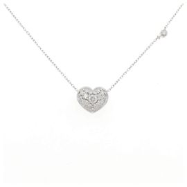 Autre Marque Collar de Corazón en Oro Blanco Au750 y Diamantes
