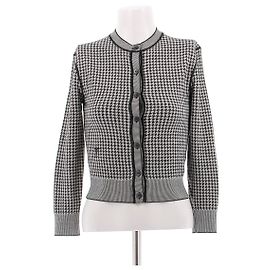 Christian Dior Cardigã com padrão pied-de-poule