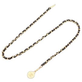 Chanel Ceinture à chaîne Coco Mark 1982 noire et dorée