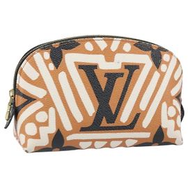 LOUIS VUITTON Giant Crafty Pochette Cosmetic PM Creme Caramel M45475