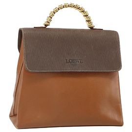 LOEWE Velazquez Handtasche aus Leder in Braun und Gold