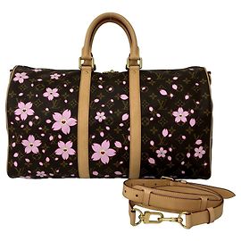 Louis Vuitton Keepall Bandoulière 45 Monogram Cherry Blossom Shoulder Bag