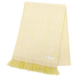 Hermès Stola in cashmere double-face ondulata gialla Hermes