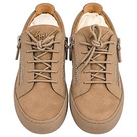 Baskets Giuseppe Zanotti en daim beige à fermeture éclair