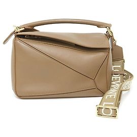 Borsa Loewe Puzzle - Small Pelle di vitello Taupe