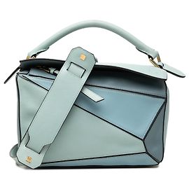 LOEWE Borsa Puzzle Small in pelle di vitello tricolore blu