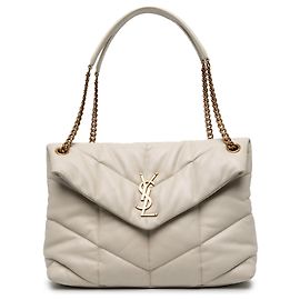 Autre Marque Borsa a tracolla LouLou Puffer Monogram in pelle di agnello matelassé marrone taglia Medium di Saint Laurent