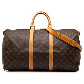 Louis Vuitton Brown Monogram Keepall Bandouliere 50