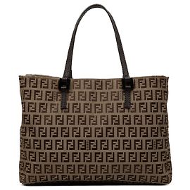 Borsa Tote Fendi in tela Zucchino beige