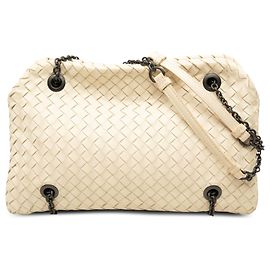 Bolso de hombro Duo Intrecciato en nappa blanco Bottega Veneta