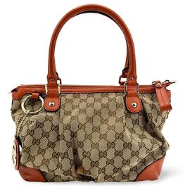 Borsa Gucci Sukey Top Handle GG Canvas e pelle Large