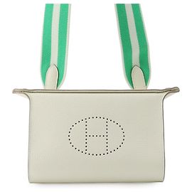 Hermès Borsa a tracolla Hermes Videpoche in pelle Togo Ivory