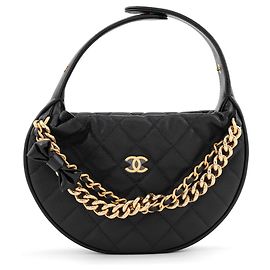 Bolsa Hobo Chanel com corrente dupla e laço