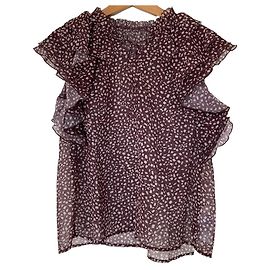 Autre Marque Top de volantes Lily Brown Fragment Sheer Pattern
