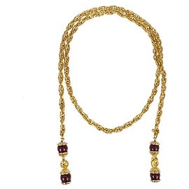 Pendente Chanel Vintage CC a Goccia in Metallo con Gripoix