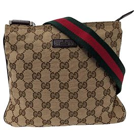 Borsa a tracolla Gucci in tela GG beige e marrone