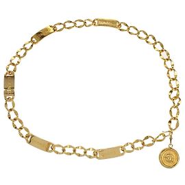 Chanel Vintage Kettengürtel mit Logo-Medaillon aus Metall