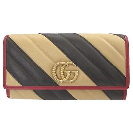 Portafoglio lungo bi-fold in pelle Gucci GG Marmont