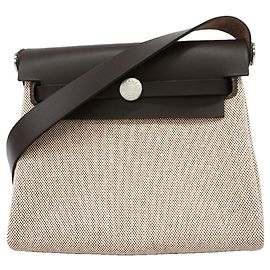 Hermès Borsa a tracolla Hermes Herbag Zip Mini Toile H Terre G Stamp