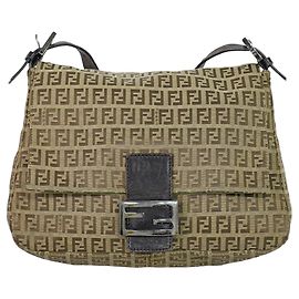 Fendi Zucchino Canvas Mamma Baguette Canvas Medium