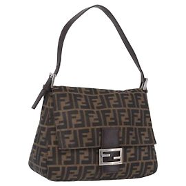 Fendi Zucchino Mamma Baguette Canvas Medium Tasche