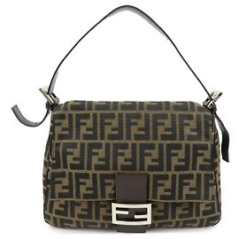 Fendi Zucchino Mamma Baguette Canvas Medium Tasche