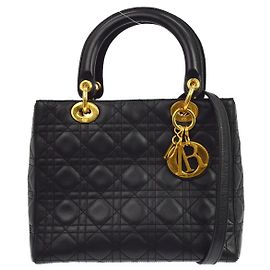 Christian Dior Vintage Lady Dior Cannage Quilt Lambskin Medium