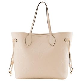 LOUIS VUITTON - Louis Vuitton Neverfull MM Shopper aus beigem Empreinte-Leder