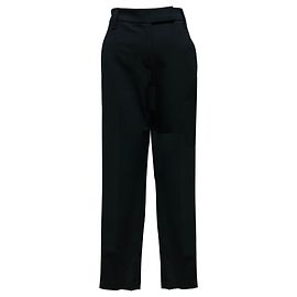 Brunello Cucinelli verkürzte mittelhohe Wollhose in Anthrazitgrau mit Monili-Perlenverzierung in Black Stone