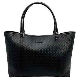 Sacola Joy Grande Gucci em couro Microguccima preto
