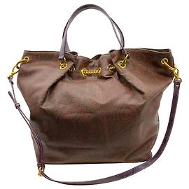 Etro Burgundy Paisley Large Bucket Bag