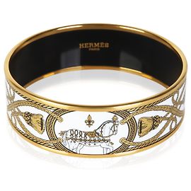 Bracciale in smalto largo Grand Apparat placcato oro Hermès