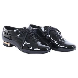 Scarpe Chanel Coco Mark 15A in pelle verniciata e pelle EU 37 da donna, Nero G31078