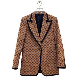 Blazer de lona con monograma GG de Gucci Talla 42 Usado