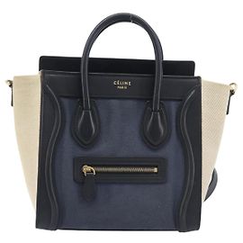 Céline Celine Tricolor Luggage Canvas and Leather Nano