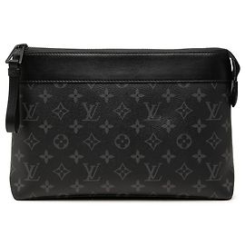 Borsa a pochette Louis Vuitton Monogram Eclipse Pochette Voyage Souple Nera