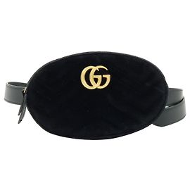Cintura Gucci GG Marmont in velluto matelassé decorato