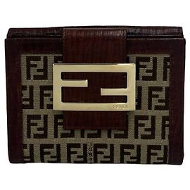 Fendi Vintage Zucchino FF Muster Bi-fold Geldbörse