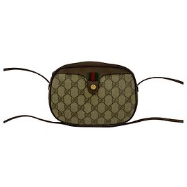 Gucci Old Sherry Line Mini-Schultertasche aus Leder mit GG-Logo-Muster
