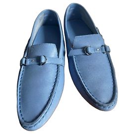 Mocassini Tod's in pelle azzurro cielo / lavanda - Nuovi con scatola Taglia 38