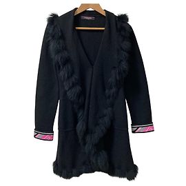 Wollmantel mit Fuchsfell von LEONARD FASHION