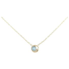 Autre Marque Collana in oro giallo K10 e topazio blu