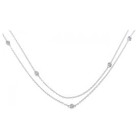Autre Marque Collar de oro blanco Au750 y diamantes