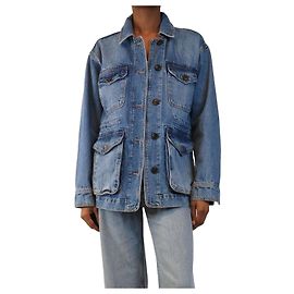 Autre Marque Giacca cargo in denim blu - size UK 8